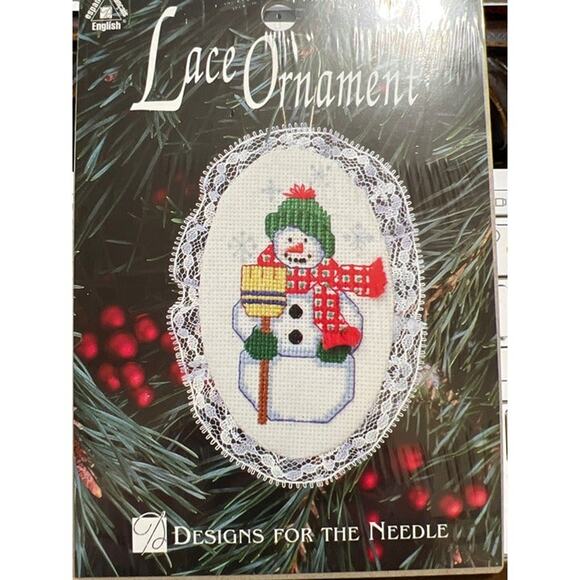 NWT Designs for the Needle Christmas Snowman Lace Ornament - Picture 1 of 3